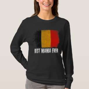 T-shirt Retro Belgique Drapeau Meilleure Maman Fête des Mè