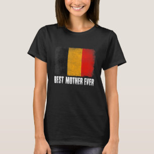 T-shirt Retro Belgique Drapeau Meilleure Mère Jour des Mèr