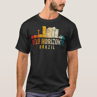 T-shirt Retro Belo Horizonte Skyline Vintage Brésil