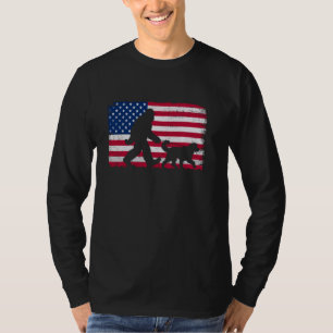 T-shirt Retro Bernedoodle 4 juillet américain Drapeau Pat