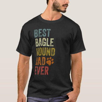 T-shirt Retro Best Bagle Hound Dad Ever Dog Papa Father's 