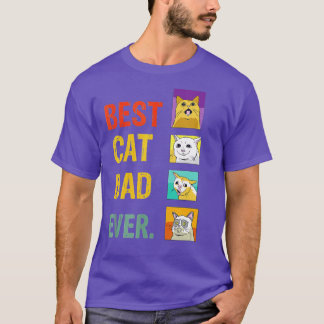 T-shirt Retro Best Cat Dad Ever Funny Meow cat Kitty Cat D