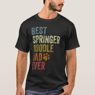 T-shirt Retro Best Springerdoodle Dad Ever Dog Papa Father