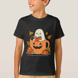 T-shirt Rétro Bibliothécaire Ghost Livres de lecture Hallo