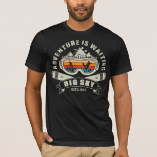 T-shirt Retro Big Sky Ski Adventure est en attente