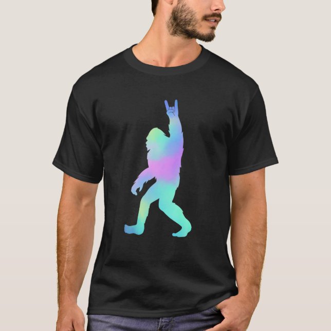 T-shirt Retro Bigfoot, Drôle Rock Et Rouleau Bigfoot (Devant)
