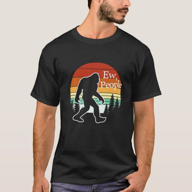 T-shirt Retro Bigfoot Ew Personnes Drôle Sasquatch (Devant)