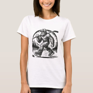 T-shirt Retro Bigfoot Hockey Drôle Sasquatch Bigfoot Joue