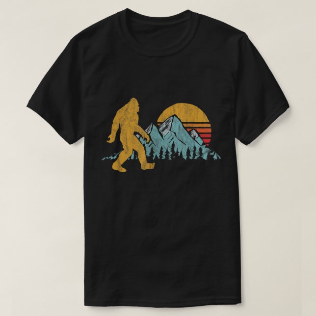 T-shirt Retro Bigfoot Mountain Adventure (Design devant)
