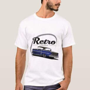 T-shirt Rétro bleu d'impala de garage
