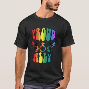 T-shirt Rétro Boho Fière Alliée Je Serai Là Pour Toi Lgbt