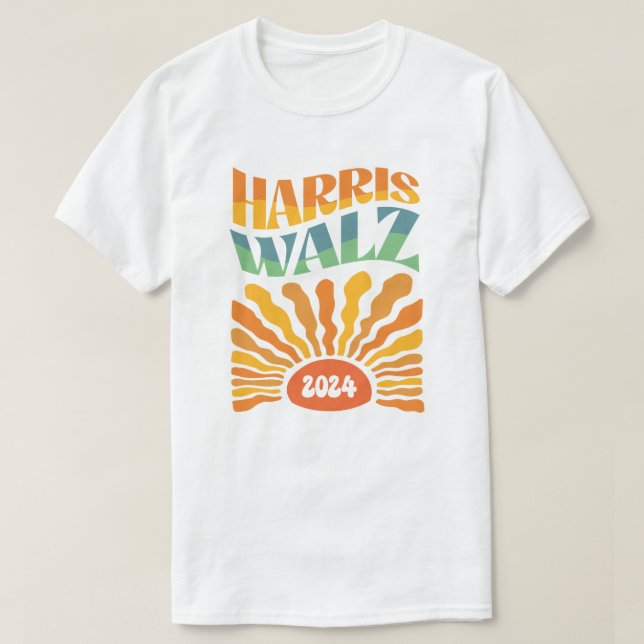 T-shirt Retro Boho Harris Walz 2024 (Design devant)