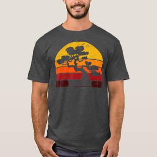 T-shirt Retro Bonsai Tree Vintage Sunset Bonsai
