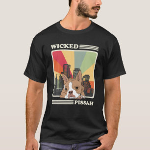 T-shirt Retro Boston Terrier Wicked Pissah Boston Mass Bos