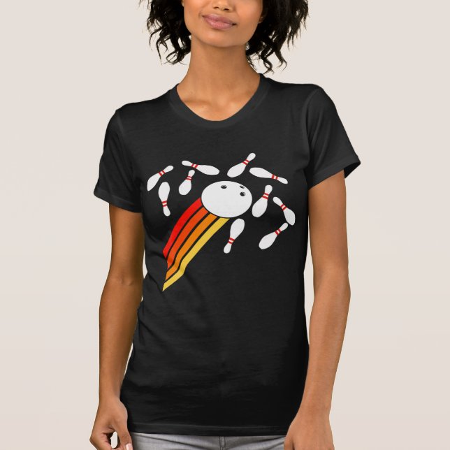 T-shirt Retro Bowling Fun Bowling (Devant)