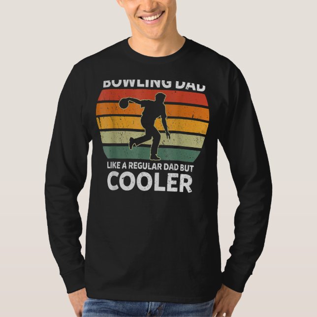 T-shirt Retro Bowling Papa Comme Un Père Régulier Mais Gla (Devant)