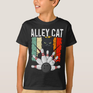 T-shirt Rétro Bowling Vintage Cat Bowling Alley Vintage 