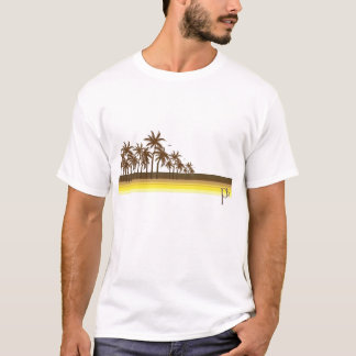 T-shirt Rétro brun 80s/paumes d'or