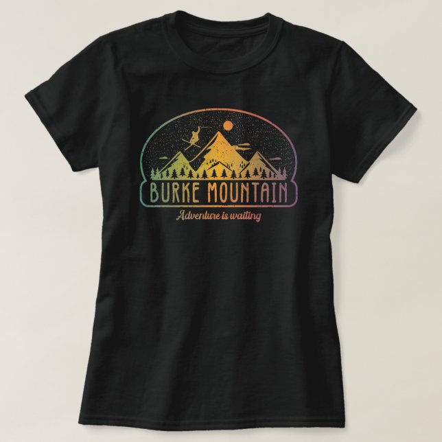 T-shirt Retro Burke Mountain Adventure attend (Design devant)