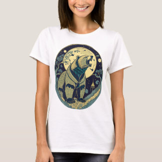 T-shirt Retro Cadeau Ours Russie Icône Jeunesse Lune