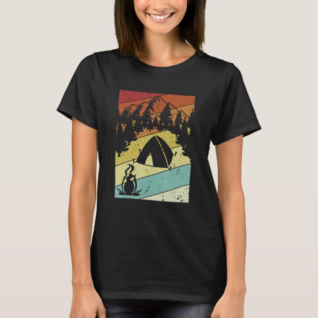 T-shirt Retro Campgrounds Glamping Backpacking Camper Camp (Devant)