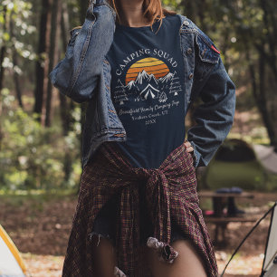 T-shirt Retro Camping Squad Maman Famille de jumelage