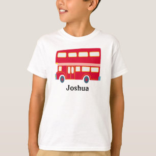 T-shirt Retro caricature rouge à deux étages bus personnal