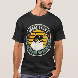 T-shirt Retro Cat Im Désolé Je Ne Peux Pas Avoir Des Plans
