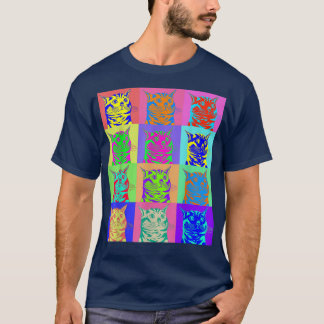 T-shirt Retro Cat Kitty Retro Art Pop Style Cute Cat Lover