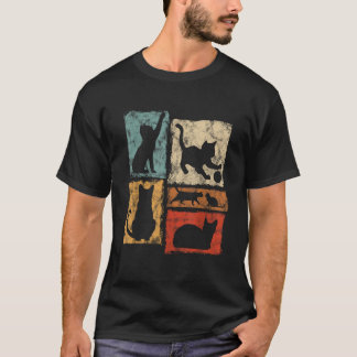 T-shirt Retro Cats Every Day Habits Graphic for Cat Dad an