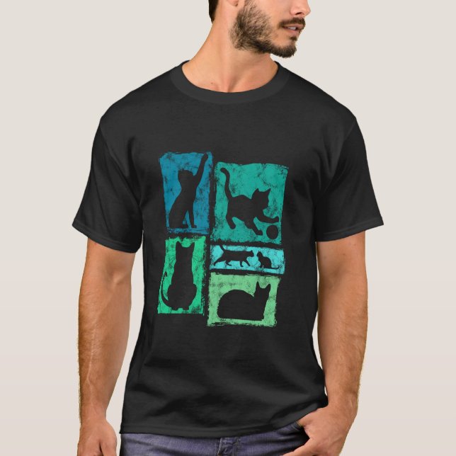 T-shirt Retro Cats Graphic for Cat Mom and Cat Dad Men Wom (Devant)