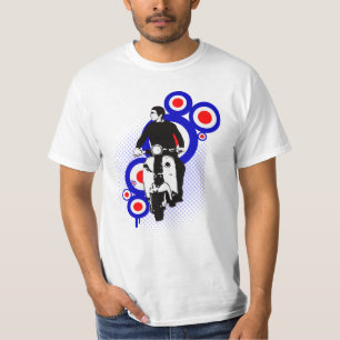 T-shirt Rétro cavalier de scooter sur l'art de cible de