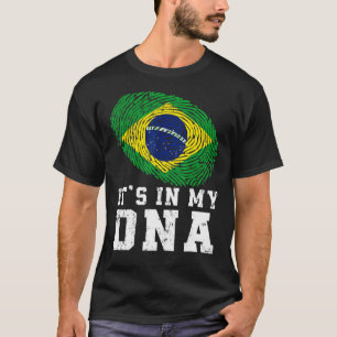 T-shirt Retro C'est dans mon Adn Brésil drapeau patriotiqu