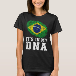 T-shirt Retro C'est dans mon Adn Brésil drapeau patriotiqu