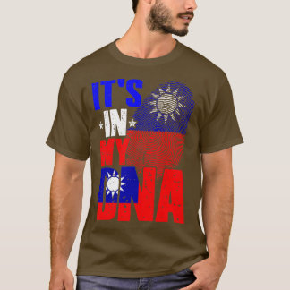 T-shirt Rétro C'est dans mon ADN Taïwan Racines Drapeau ta
