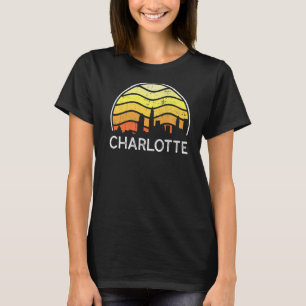T-shirt Retro Charlotte Visiteurs Skyline Vintage Urban