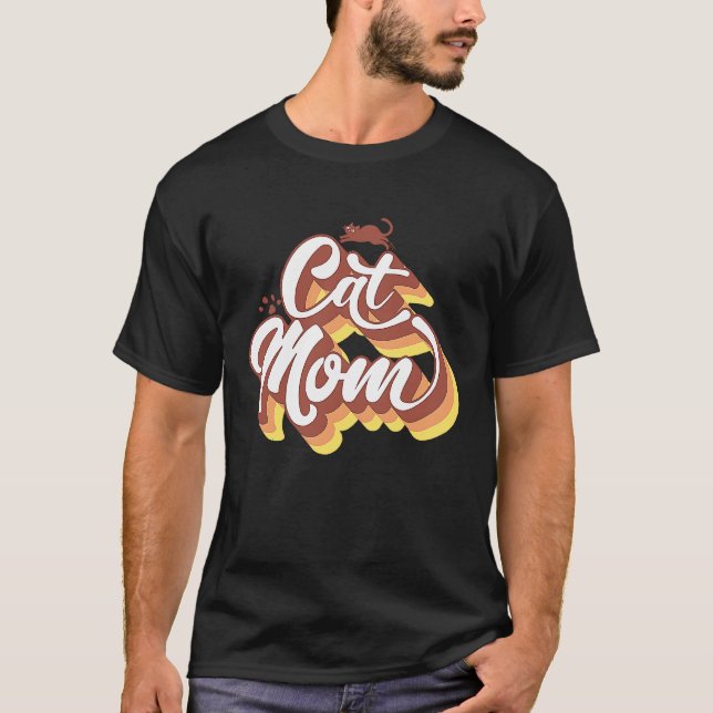 T-shirt Retro Chat Maman Meilleur Chat Maman Jour des Mère (Devant)