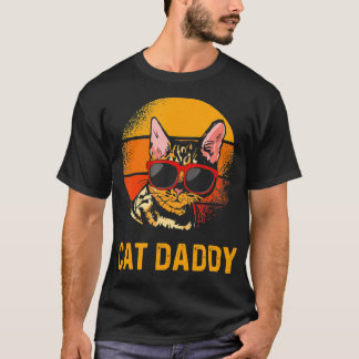 T-shirt Retro Chat Papa Style Vintage Chat Kitty Lover
