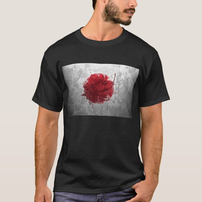 T-shirt Rétro chemise fraîche de drapeau du Japon (Devant)