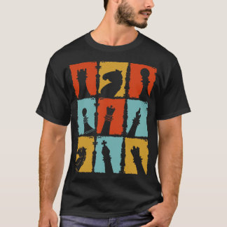 T-shirt Rétro Chess Pieces