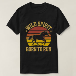 T-Shirt Rétro Cheval Esprit Sauvage