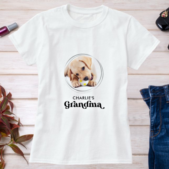 T-shirt Retro Chien GRANDMA Personnalisé Chien Chien Photo (Créateur téléchargé)