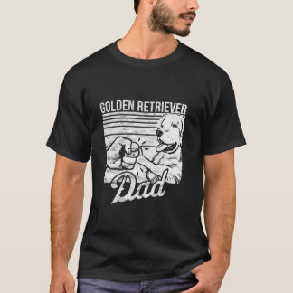 T-shirt Retro Chien Vintage Blanc Anglais Golden Retriever