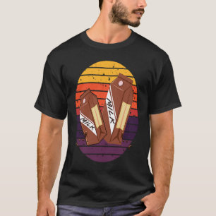 T-shirt Retro Chocolat Milk Bouteille Alimentation Manger