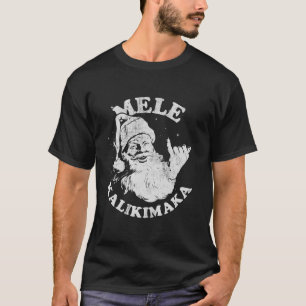 T-shirt Retro Christmas Mele Kalikimaka Père Noël Shaka Ha