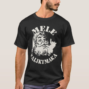 T-shirt Retro Christmas Mele Kalikimaka Santa Claus Shaka