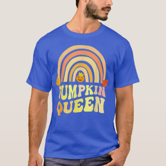 T-shirt Retro CITROUILLE QUEEN Rainbow Carver Lady Fall Ca