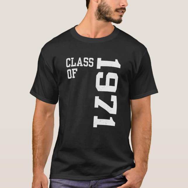 T-shirt Retro Class of 1971 Senior High School Reunion Vin (Devant)