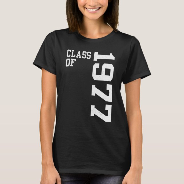 T-shirt Retro Class of 1977 Senior High School Reunion Vin (Devant)