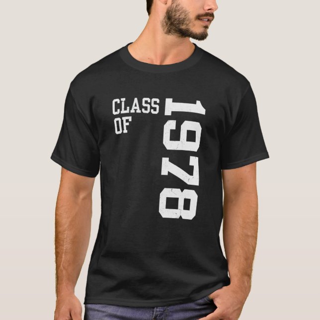 T-shirt Retro Class of 1978 Senior High School Reunion Vin (Devant)